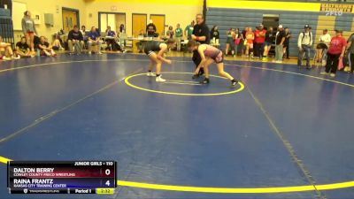 110 lbs Round 3 - Dalton Berry, Cowley County Freco Wrestling vs Raina Frantz, Kansas City Training Center