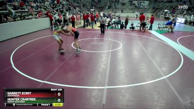 150 lbs Cons. Semi - Garrett Ecret, Southridge vs Hunter Crabtree, Gibson Southern