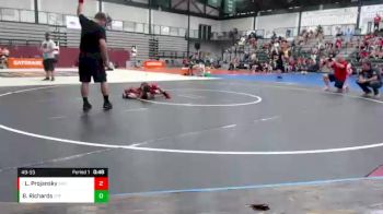 49-55 lbs Quarterfinal - Lincoln Projansky, Built By Brunson vs Blakley Richards, Sandwich Little Indians WC