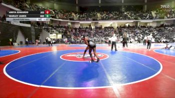 140 lbs Quarterfinal - Amiya Edwards, Jackson County vs Marley James, Hardaway