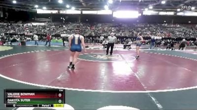 114 lbs Champ. Round 1 - Dakota Suter, Meridian vs Valerie Bowman, Bend Senior