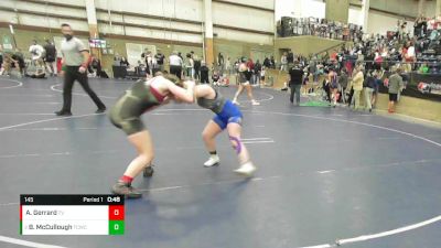 145 lbs Round 2 - Berkley McCullough, Tri Cities Wrestling Club vs Anabelle Gerrard, Thompson Valley WC