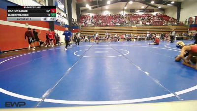 132 lbs Consi Of 4 - Daxton Leslie, Sapulpa vs Jaiden Warren, Tulsa Union