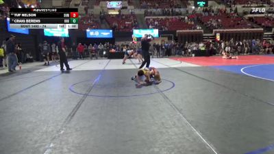 74 lbs Semifinal - Craig Berens, Shepherd Wrestling Club vs Tuf Nelson, Minot High School