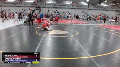 138 lbs Quarterfinal - Mason Todd, Collum Trained School Of Wrestling vs Cayden Johnson, Thoroughbred Wrestling Academy (TWA)