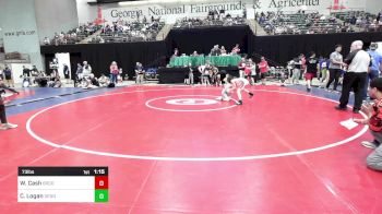 73 lbs Round Of 16 - Wyatt Cash, Brookwood Bronco Youth Wrestling Club vs Cal Logan, Dendy Trained Wrestling