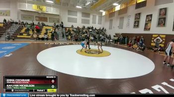 102-110 lbs Round 5 - Kaylynn Mickelson, Lovell Middle School vs Emma Cochrane, Worland Middle School