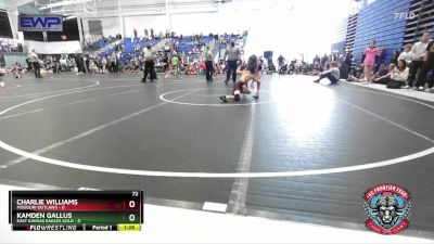 72 lbs Round 2 (4 Team) - Charlie Williams, Missouri Outlaws vs Kamden Gallus, East Kansas Eagles Gold