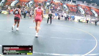 155 lbs Quarterfinal - Belicia Manuel, Michigan Wrestling Academy vs Marissa Richmond, Plymouth