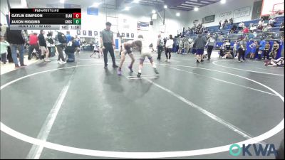 92 lbs Rr Rnd 3 - Gatlin Simpson, Blanchard Wrestling Club vs Jaxon Higgins, Choctaw Ironman