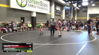 110 lbs Round 4 (6 Team) - Calliope Willman, Illinois vs Lorelie Duffy, Queens Of The Corn Black