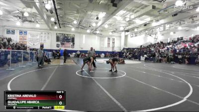 155 lbs Champ. Round 2 - Kristina Arevalo, Foothill vs Guadalupe Abarca, Valencia