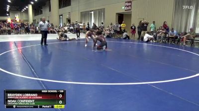 126 lbs Cons. Round 5 - Brayden Lobrano, Wrestling Academy Of Louisiana vs Noah Confident, Crusader Wrestling Club