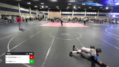 54 lbs Semifinal - Rudy McAllister, Juggernaut WC vs Abhisri Vatti, Savage House WC