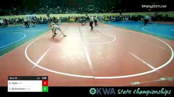 140 lbs Round Of 16 - Andrew Cole, Barnsdall Youth Wrestling vs Turner Richardson, Weatherford Youth Wrestling