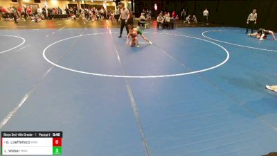 Boys 3rd-4th Grade - 71 Cons. Round 4 - George Loeffelholz, Moen Wrestling Academy vs Liam Weber, Mustang Wrestling Club