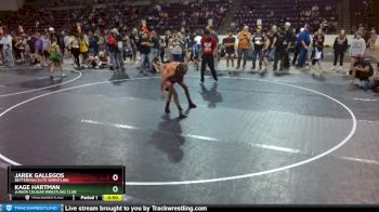 96 lbs Cons. Round 3 - Jarek Gallegos, Betterman Elite Wrestling vs Kage Hartman, Junior Cougar Wrestling Club