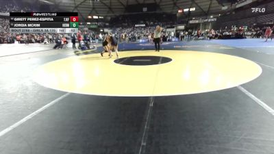 Girls 3A 170 lbs 7th Place Match - Jorgia McKim, Hermiston (Girls) vs Girett Perez-Espitia, Thomas Jefferson (Girls)