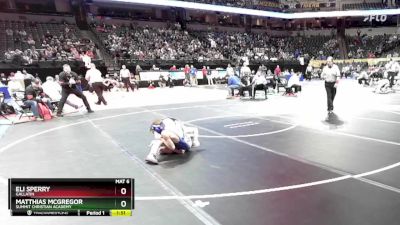 106 Class 1 lbs Quarterfinal - Eli Sperry, Gallatin vs Matthias McGregor, Summit Christian Academy