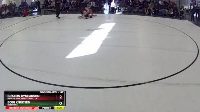 147 lbs Champ. Round 2 - Braxon Rynearson, Broken Bow Wrestling Club vs Bodi Knudsen, Nebraska