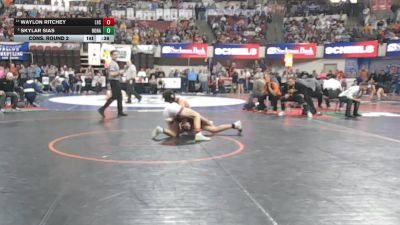 A - 144 lbs Cons. Round 2 - Waylon Ritchey, Lockwood (Billings) vs Skylar Sias, Ronan