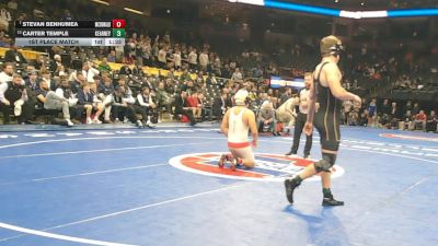 215 Class 3 lbs 1st Place Match - Stevan Benhumea, McDonald County vs Carter Temple, Kearney