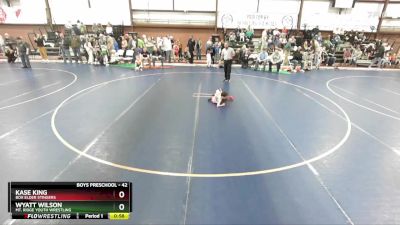 42 lbs Cons. Semi - Wyatt Wilson, Mt. Ridge Youth Wrestling vs Kase King, Box Elder Stingers