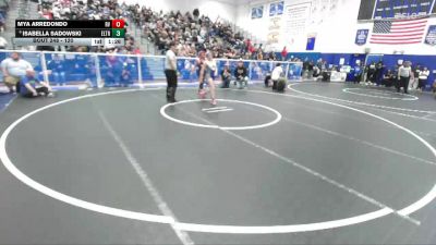 120 lbs Champ. Round 2 - Mya Arredondo, Rancho Verde vs Isabella Sadowski, El Toro