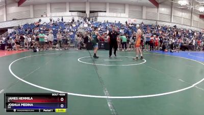 120 lbs Champ. Round 3 - James Hemmila, IL vs Joshua Medina, OH