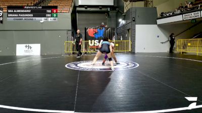 Junior Girls - 105 lbs Champ. Round 1 - Briana Fagundes, Evergreen Valley Wrestling Club vs Mia Almendariz, Temecula Valley High School Wrestling