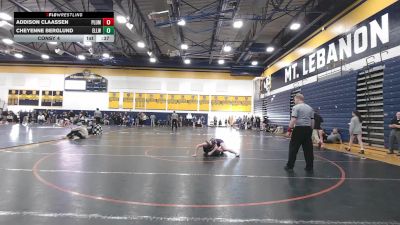 124 lbs Consy 4 - Addison Claassen, Plum vs Cheyenne Berglund, Ellwood City