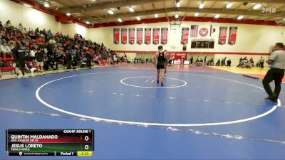 157 lbs Champ. Round 1 - Quintin Maldanado, San Joaquin Delta vs Jesus Loreto, Menlo NWCA