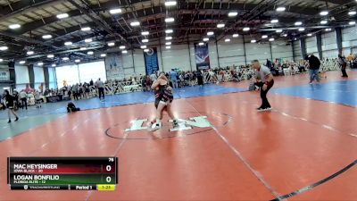 76 lbs Rd# 7- 10:45am Saturday Final Pool - Logan Bonfilio, Florida Elite vs Mac Heysinger, Iowa Black