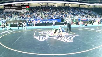 Girls-110 lbs Cons. Round 1 - Kaelyn Adamson, South Haven (Girls) vs Chloe Malone, Grayling (Girls)