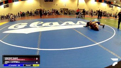 132 lbs Cons. Round 2 - Vincent Baez, Heritage Pioneers Wrestling Cl vs Greg Campbell, PWA