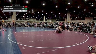 157 lbs Cons. Round 5 - Ruben Gomez, Techfall Wrestling Club vs Ty Hutchens, Iron Knights