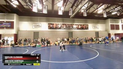 37 lbs Cons. Round 3 - Greyson Hortman, Champions Wrestling Club vs Waylon Cloward, JWC