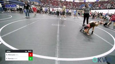 40 lbs Consi Of 8 #2 - Asher Marquez, Carl Albert vs Sebastian Ramos, Weatherford Youth Wrestling