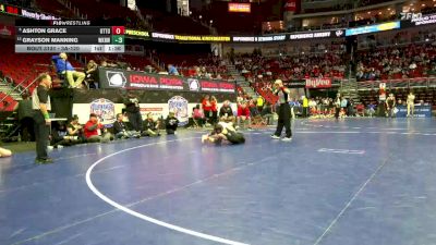 3A-120 lbs Champ. Round 2 - Ashton Grace, Ottumwa vs Grayson Manning, Waukee Northwest