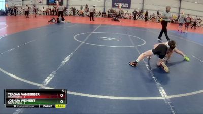 72 lbs Rd# 8- 12:30pm Saturday Final Pool - Joshua Weimert, Terps Xpress vs Teagan VanBebber, Rough House