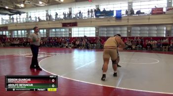 285 lbs 3rd Place Match - Adolfo Betancur, Johnson And Wales vs Edison Guarcas, Rhode Island College