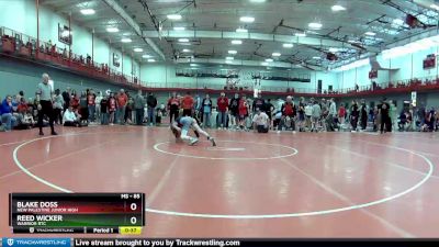 85 lbs Champ. Round 2 - Blake Doss, New Palestine Junior High vs Reed Wicker, Warrior RTC