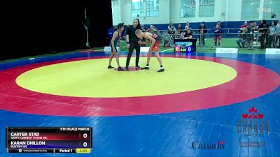 48kg 5th Place Match - Carter Stad, Swift Current Titans WC vs Karan Dhillon, Rustom WC