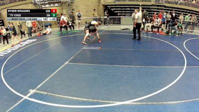 118 lbs Champ. Rd Of 16 - Ryder Rhoades, Uintah Wrestling vs Ty Cole, Sanderson Wrestling Academy