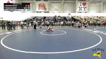 90 lbs Cons. Round 3 - Frank Schimpf, Webster Schroeder Youth Wrestling vs Grayson Willis, Brawler Elite