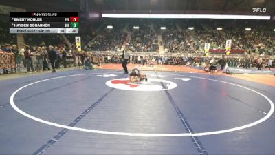 4A-106 lbs Champ. Round 1 - Emery Kohler, Evanston vs Hayden Bohannon, Natrona County