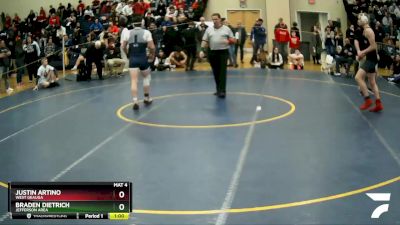 157 lbs Cons. Round 2 - Justin Artino, West Geauga vs Braden Dietrich, Jefferson Area