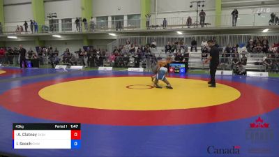 43kg 3rd Place Match - Avery Clatney, Jr Huskies vs Iraabir Sooch, Canadian Mal Wrestling