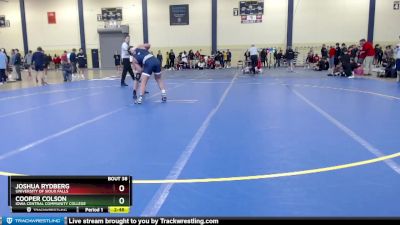 197 lbs Champ. Round 1 - Cooper Colson, Iowa Central Community College vs Joshua Rydberg, University Of Sioux Falls