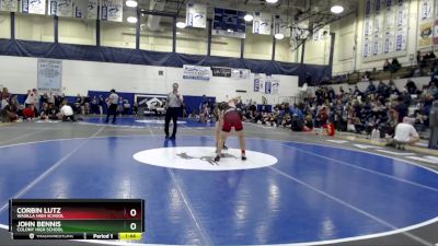 145 lbs Semifinal - Corbin Lutz, Wasilla High School vs John Bennis, Colony High School